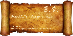 Bogdán Virgínia névjegykártya